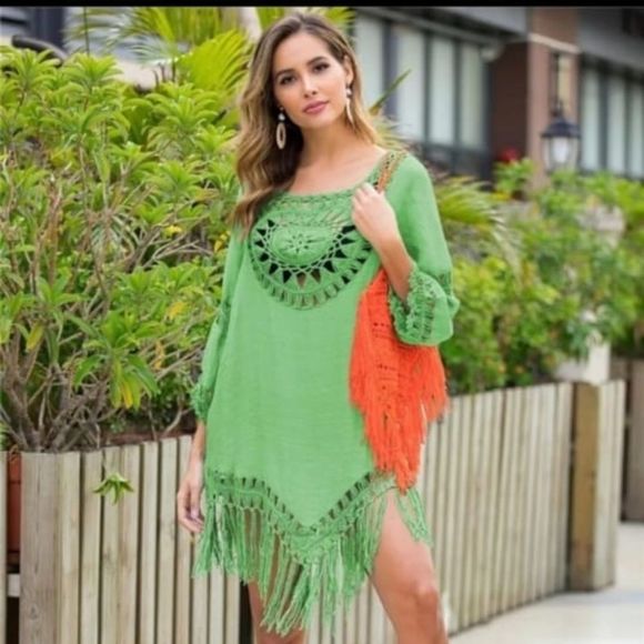 Other - Tassel Beach Dress V Neck White Cover Up Swimsuit